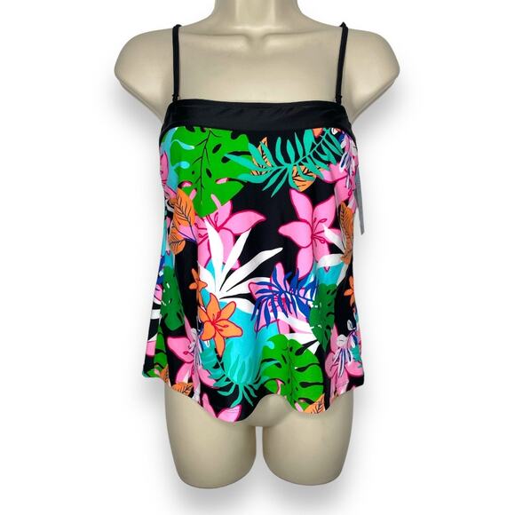 NWT Caribbean Joe Tankini Swimwear Top Size 8 - Picture 1 of 6